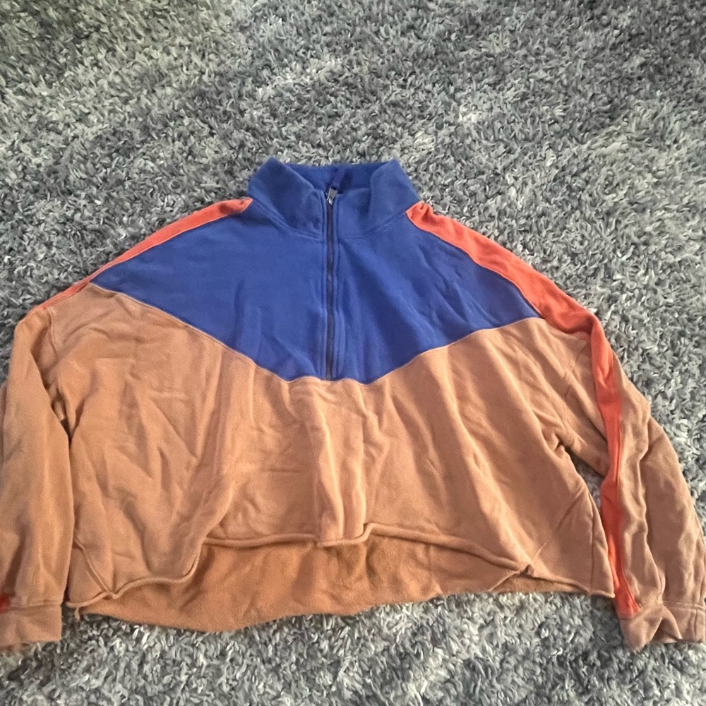 Free People Split Second Colorblock Half-Zip Crop… - image 2